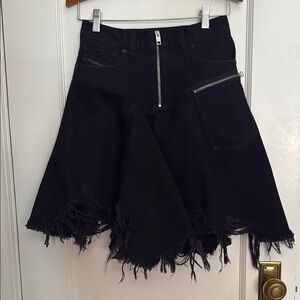 Diesel Black Asymmetrical Skater Mini Skirt